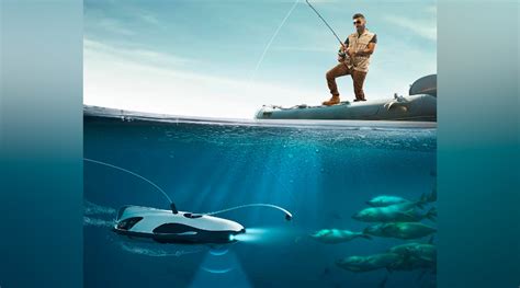 high tech angling underwater drone lures fish  blue light video rt viral