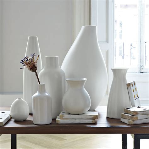 Pure White Ceramic Vases West Elm United Kingdom