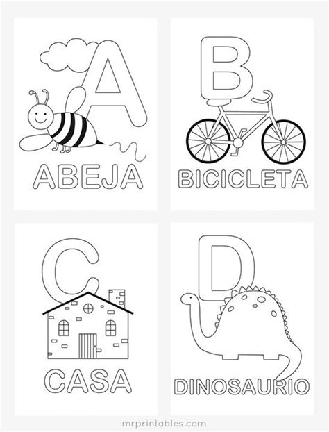 spanish alphabet coloring pages  printables spanish alphabet