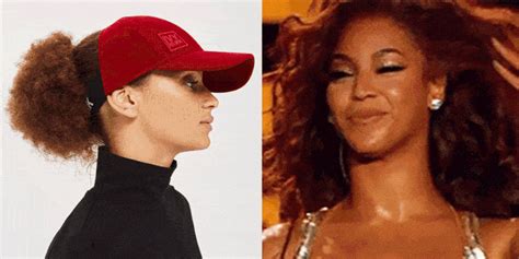 You Need To See Beyoncé S Curly Hair Baseball Hat The Ivy Park