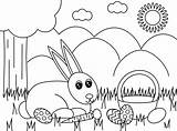 Easter Basket Coloring Pages Kids Egg Bunny sketch template