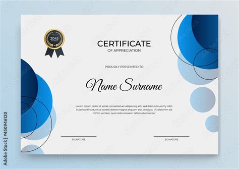 modern blue certificate template premium gold  blue certificate