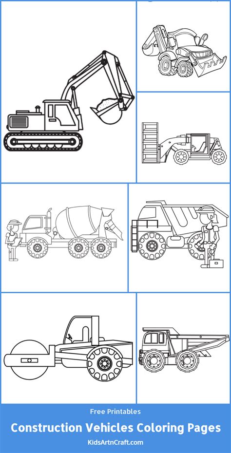 construction vehicles coloring pages  kids  printables kids