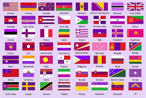 flags   world   blue color  replaced  purple