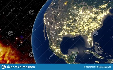 realistic united states  america  space night usa  space