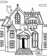 Haunted House Coloring Pages Castle Kids Printable Drawing Spooky Printables Line Clip Color Print Getcolorings Cool2bkids Getdrawings sketch template