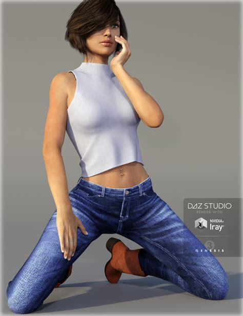 Skinny Jean Outfit For Genesis 3 Female S Daz 3d