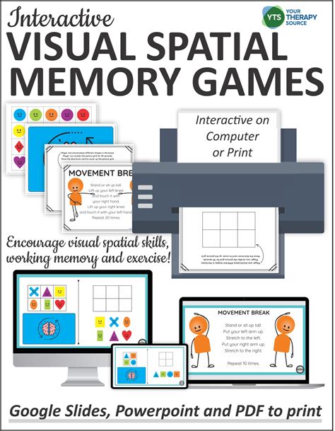 visual spatial memory games interactive  distance learning