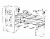 Torno Lathe Concept Ilustración Concepto Visible Invisible Vectores sketch template