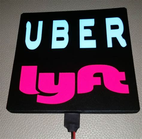 uber lyft    glowingledel  sign  rideshareuberlyft