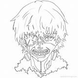 Ghoul Kaneki Xcolorings Touka Kirishima sketch template