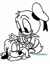 Baby Coloring Pages Disney Pluto Babies Goofy Mickey Mouse Characters Disneyclips Donald Print Colouring Sheets Gif Cartoon Book Kids Visit sketch template