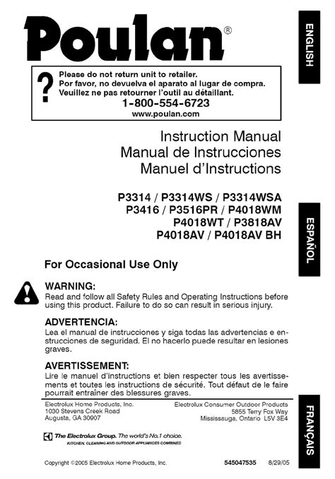 poulan pro p instruction manual   manualslib
