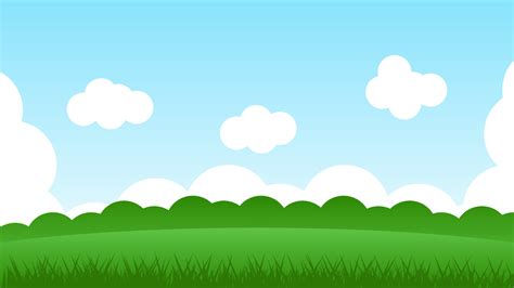 escena de dibujos animados de paisaje  colinas verdes  nubes