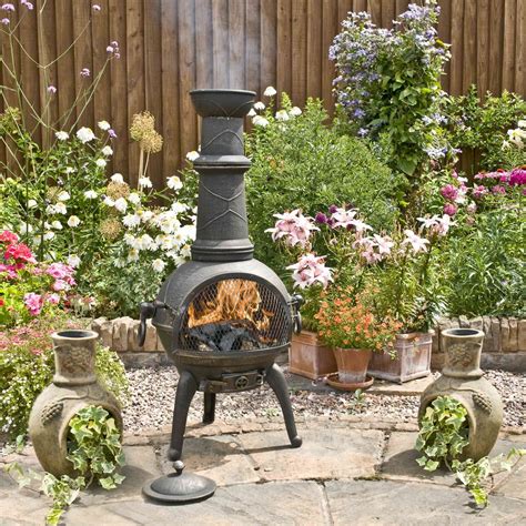 bronze cm high jumbo cast iron chiminea chimenea chimnea  bbq grill la hacienda jumbo