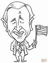 Bush George Coloring Caricature Pages Printable Drawing Obama Jackson Getdrawings Color Presidents Politicians sketch template