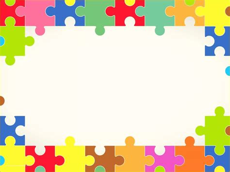 border templates  powerpoint  colourful puzzles powerpoint