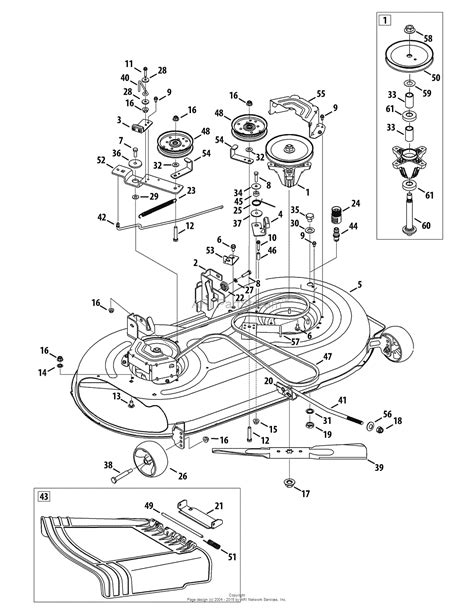 mtd ajs  parts diagram  mower deck