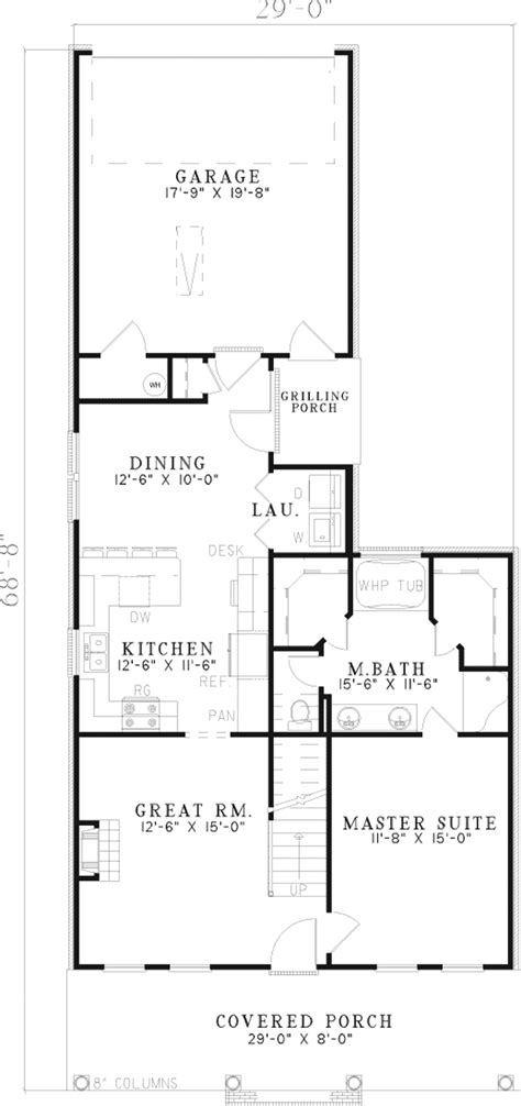 tandrige narrow lot home plan   shop house plans