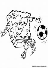 Coloring Spongebob Pages Soccer Squarepants Printable Football Playing Ball Dribbling Voetbal Color Print Sheets Kleurplaten Maatjes Sponge Kids Browser Window sketch template