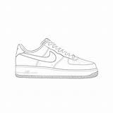 Force Nike Air Drawing Shoes Sneakers Sketches Sketch Template Ones Drawings Coloring Pages Paintingvalley Sneaker Templates sketch template