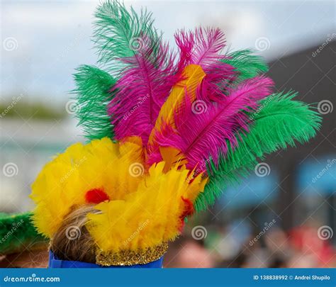 colored feathers   head   girl stock photo image  black