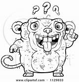 Confused Monkey Ugly Cartoon Outlined Clipart Cory Thoman Coloring Vector Illustration Royalty Shrugging Marks Blond Question Boy Under 2021 sketch template