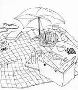 Picnic Coloring Pages Drawing Clipart Kids Library Line Getdrawings Popular sketch template