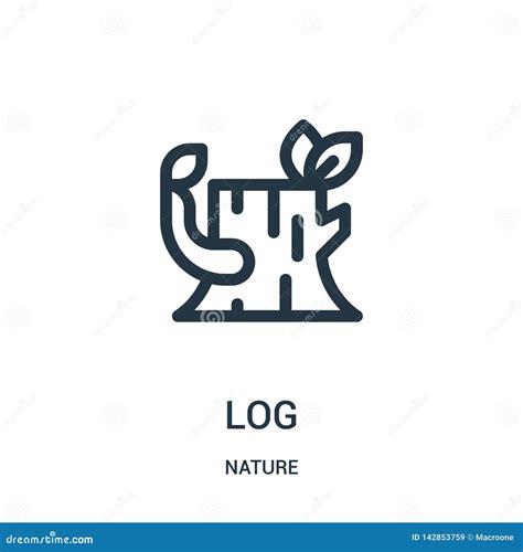 log icon vector  nature collection thin  log outline icon
