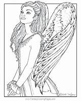 Coloring Angel Pages Fantasy Adults Realistic Ariana Grande Adult Female Printable Angels Color Book Elf Getcolorings Books Fresh Mermaid Fun sketch template