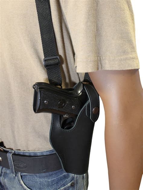 leather vertical shoulder holster  full size mm   pistols barsony holsters