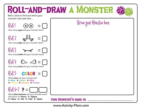 roll  monster  printable printable form templates  letter