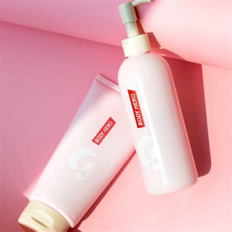 glossier just launched its body hero duo cleanser and lotion allure