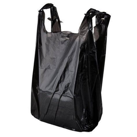 black plastic carry bag  packbdlctn