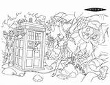 Coloring Doctor Who Pages Print Colouring Dr Geek Books Tardis Printable Scene Sheets Adult Kids Bbc Blanket Color Printables Template sketch template
