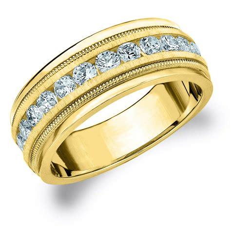 eternity wedding bands  ct diamond mens wedding band   yellow