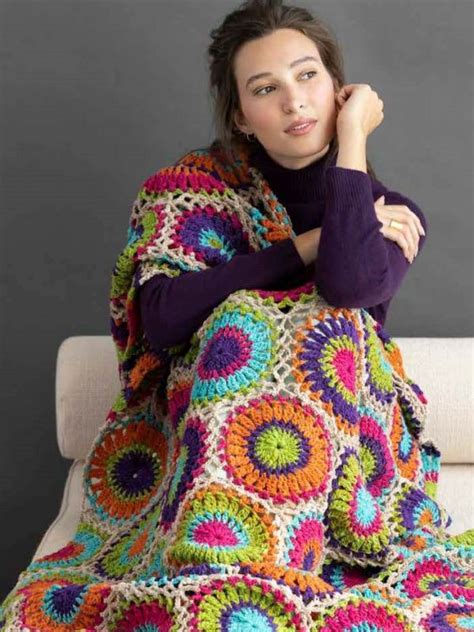 Noro Koko Crochet Granny Circles Blanket Granny Circles Blanket In Malvinas