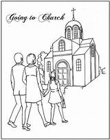School Coloring Sunday Church Going Pages Colouring Kids Printable Activities sketch template