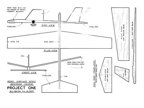 balsa wood glider template flyer template