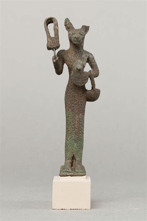 bastet holding sistrum late period ptolemaic period the