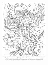 Coloring Gaia Mythology Dover Goddesses Godess Marty Sun Miscellaneous sketch template