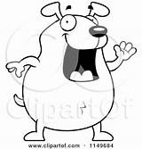 Dog Cartoon Chubby Waving Clipart Thoman Cory Outlined Coloring Vector Plump Hind Walking Legs His sketch template