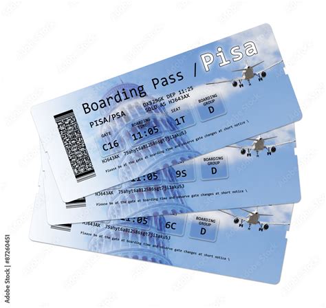 airline boarding pass   pisa international airport italy tuscany stock