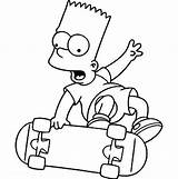 Bart Dibujos Skateboarding Manobra Characters Homer Sun Coloringsun Personajes Sketch sketch template