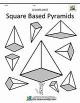 3d Square Shapes Printable Based Pyramids Pyramid Shape Math Salamanders Assorted sketch template