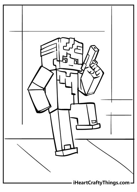 minecraft steve coloring pages