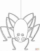 Spider Coloring Cartoon Pages Cute Trapdoor Template Printable sketch template