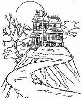 Haunted Coloring House Halloween Pages Mansion Drawing Kids Printable Print Scary Disney Houses Ghost Castle Color Sheets Cartoon Drawings Draw sketch template