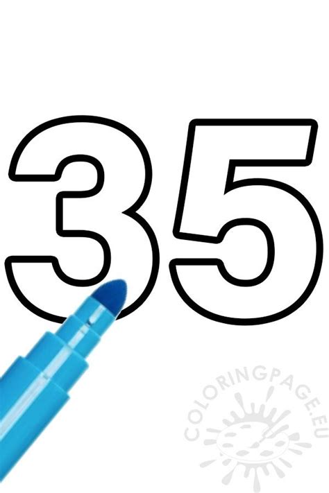 number  template printable coloring page