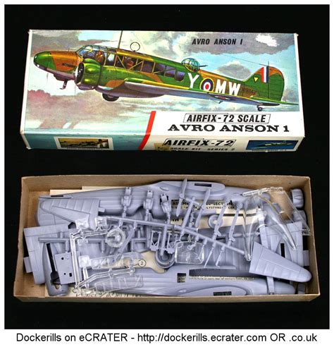 vintage airfix avro anson  kit type  red stripe box kit  scale produced